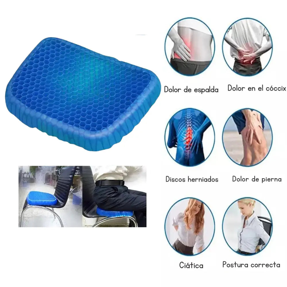Cojín Gel Antipresión para Coxis y Espalda Baja