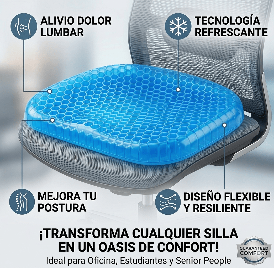 Cojín Gel Antipresión para Coxis y Espalda Baja