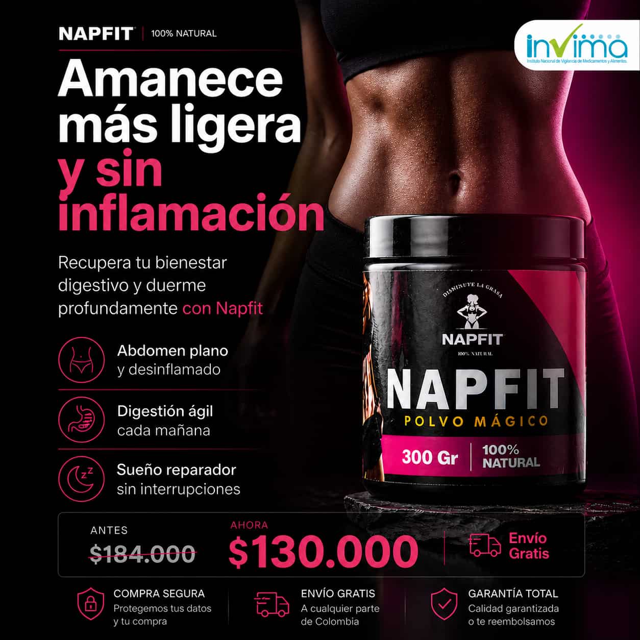 NAPFIT: Abdomen Desinflamado, Energía Diaria y Descanso Reparador (300g)
